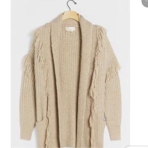 Anthropologie Open Front Fringed Cardigan Sz. M/L
